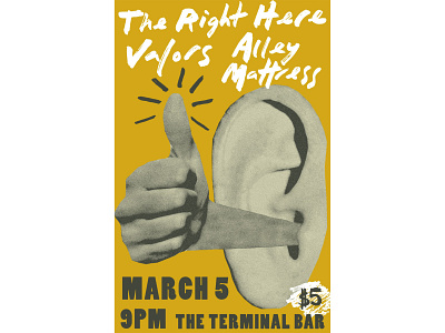 The Right Here / Valors / Alley Mattress - Terminal Bar art design illustration poster