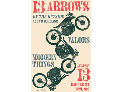 13 Arrows Poster gig poster poster screen print vintage