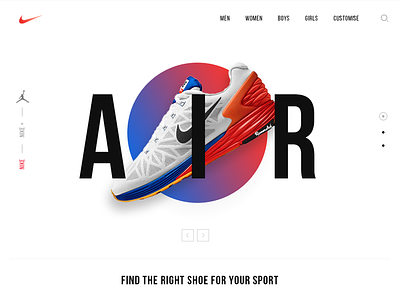 Nike Web UI clean minimal nike shoe sport ui ux website webui white