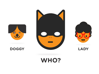 Faces bat characters dog faces lady