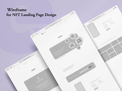 Wireframe -NFT Landing Page branding design illustration landing page marketing nft ui userinterface ux website wireframe