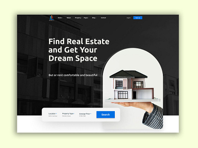 Residence Real Estate Hero section design advertising branding business figma hero section landing page marketing real estate ui user interface ux