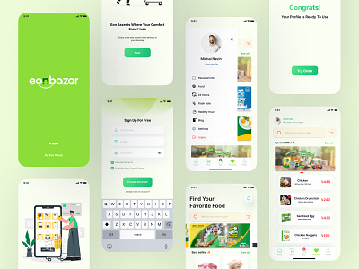 Online healthy food Delivery app advertising application branding clean design figma food grocery healthy hire illustraion marketing minimal mobile mobile design ui ux vegetable