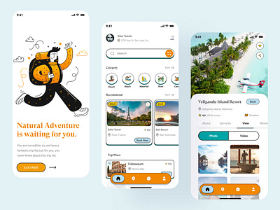 Traveling App Exploration adventure booking app cuberto destination figma flight app illustration ios journey mobile app design tourism travel travel agent traveling trip ui ui ux vacation