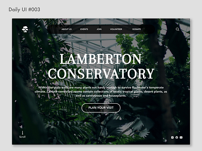 Daily UI #003 - Landing Page 003 conservatory daily ui daily ui 003 dailyui003 landing page practice ui ui design web design website