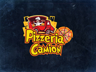 Pizzeria Camion Logo branding burger camion design fastfood fire flame food fork gradient graphic design hot icon illustyration knife logo design logomark pizza logo pizzeria restuarent