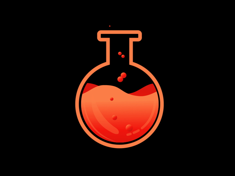 Lab Jar Bubble Animation 2d animation animation gif art black bubble frame by frame illustration intro jar liquid loop motion orange render water