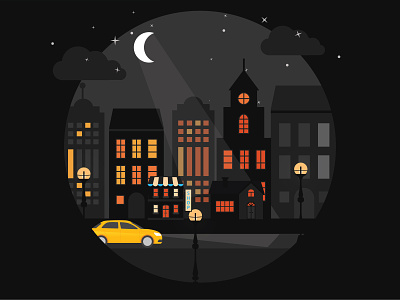 Moonlight Urban Night