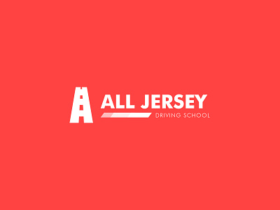 All Jersey Driving School Logo creative logo driving school logo education logo illustration minimalist logo road logo