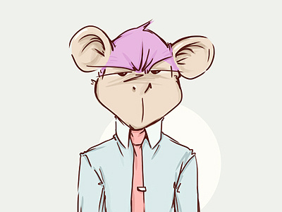 The Lawyer bored character chimp draw fun illustration lawyer monkey office pink shirt tie