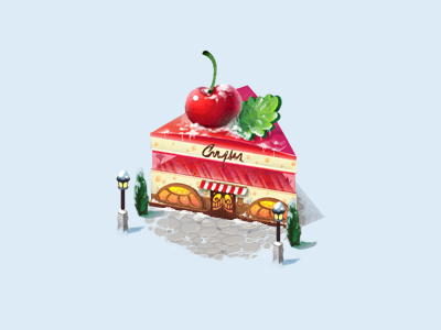 Cherry cafe building game object