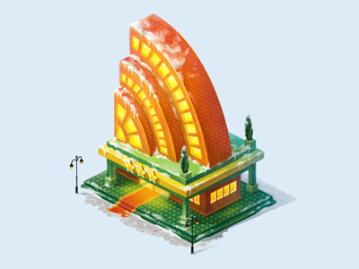 Orange hotel building game object