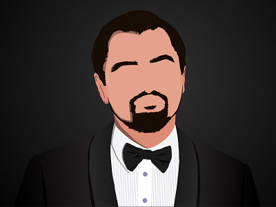 Leonardo DiCaprio 2d art asifhaque07 cartoon flat art illustration illustration art leonardo di caprio minimal minimalist portrait portrait