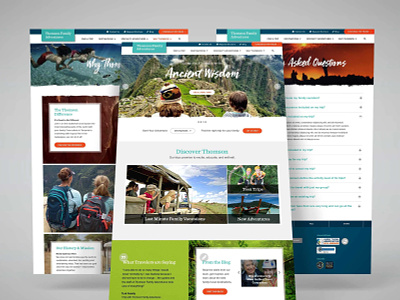 Thomson Family Adventures homepage web design