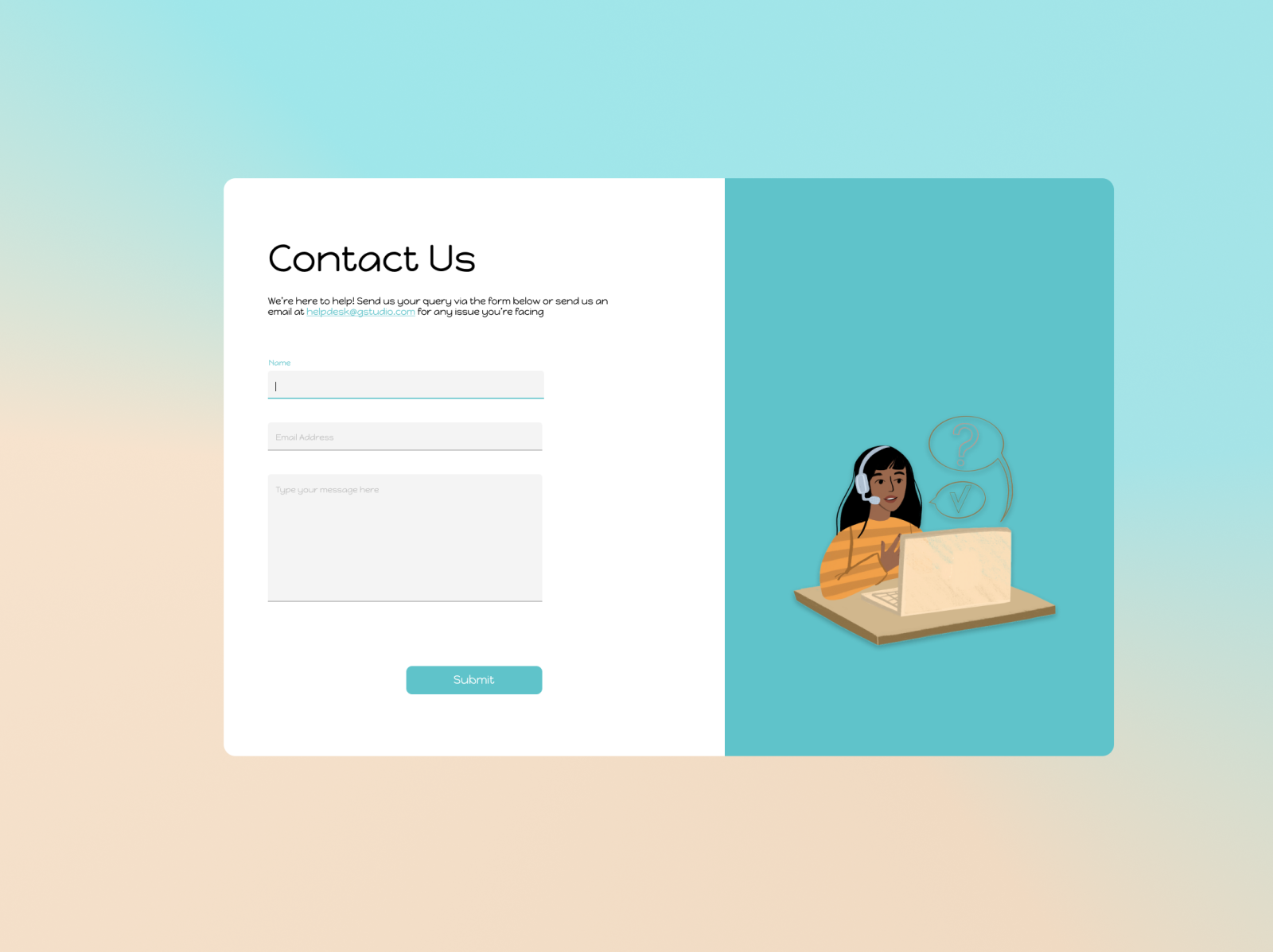 Contact Us Page DailyUI Design Challenge By Saniah Mubashir On Dribbble