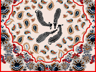 ISADORA - SCARF PRINT DESIGN design fashion floral illustration intricate paisley pattern pattern design print design scarf surface design textile design