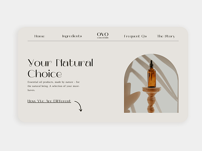 Ovo: Essential Oils, by Nature beauty beauty product design landing page landing page concept landing page design landing page ui