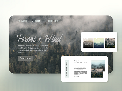 Forest & Wind concept design landing page landing page concept landing page design landing page ui ui uidesign ux uxdesign