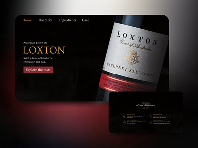 Loxton Landing Page agency website concept design landing page landing page ui ui uidesign ux uxdesign wine winery