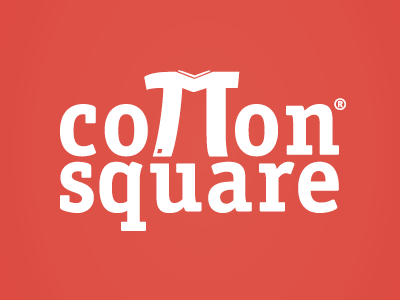cotton square cotton logo red square t shirt