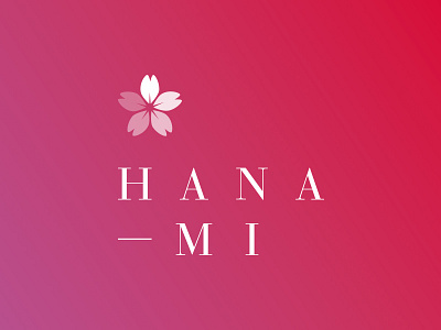 Hanami Dribbble bauerbodoni flower gradient hanami japan pink red