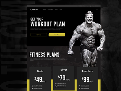 The Gym Fitness Web Theme fitness web theme landingpage ui uiux web landing page webdesign