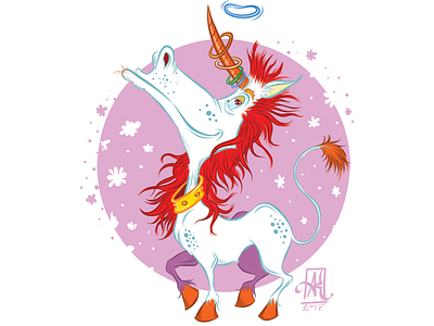 Unicorn Proud animal character design digital drawing fantasy illustration mascot unicorn vector