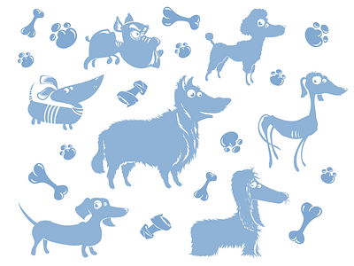 Pattern dogs animal clean dog drawing mascot pattern pet silhouette wallpaper