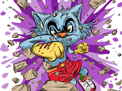 Break Free animal art box cartoon cat character colorful comics crash explode expressive