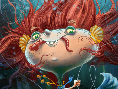 Miss Mermay art book character children creature digital drawing fantasy illustration kokomba mermaid painting