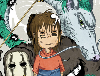 Character design challenge - Spirited away anime art character character design comic art comics creature digital drawing fantasy illustration illustrator kokomba poster spirited away tribute