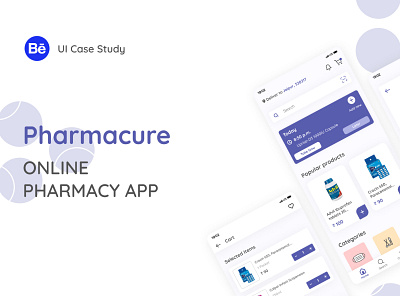 Pharmacure - UI Case Study adobe illustrator case study design figma pharmacy ui ux