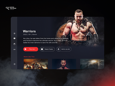 Better Media Suite android androindtv appletv dark design film frontend development live netflix ott player red remote roku stream streaming ui video vod white label