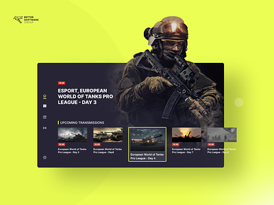 HbbTV - Hybrid Broadcast Broadband TV action business design film illustration live logo movie navbar netflix ott player remote stream swimlane ui user interface video war yellow