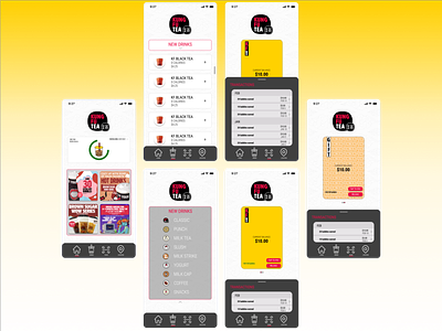 Kung Fu Tea App Redesign app art branding bubble tea design figma icon kung fu logo marketing marketplace ui ux vector