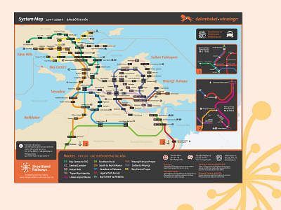 Fictional Railway System Map cartography egd environmental graphics map mapping maps railway map signage subway map train map train station ui user experience ux