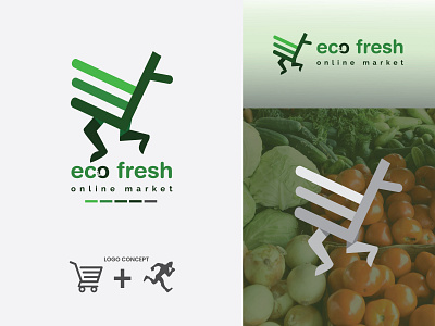 eco fresh logo design eco fresh illustration logo logo design logos marketing online marketing vector