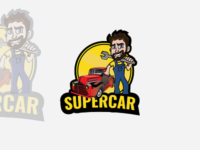SUPERCAR logo mascot