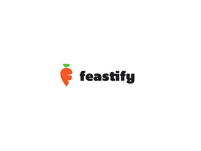 Food delivery logo carrot f food letter location logo mark negative smart symbol