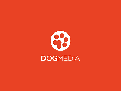 Dog Media art design dog film identity logo mark media minimal movie reel paw symbol