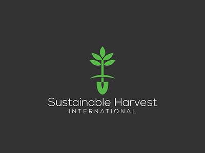SHI - Sustainable Harvest International design eco identity illustration logo logotype mark shovel sustainable symbol tree trowel