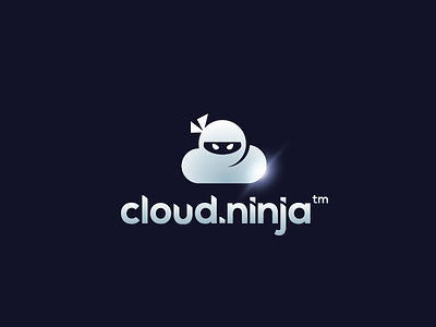 cloud.ninja art cloud design identity internet logo logotype mark ninja smart symbol
