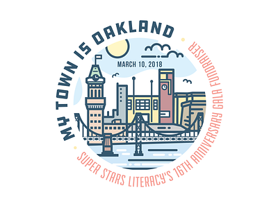 My Town is Oakland! badge emblem flat logo minimal modern oakland