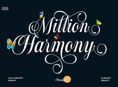 Million Harmony Calligraphy calligraphy cristmas font elegant elegant font font handpik million harmony script typeface