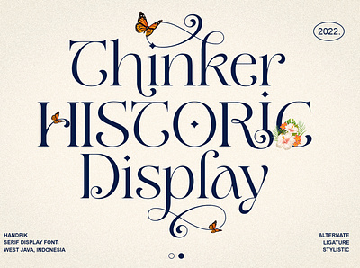 Thinker Historic Display Font branding font christmas font display font elegant font handpik logo desing modern font serif font spring font typeface