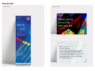 Banner and Post card design for Deutsche Bank bank banner branding illustrator post card print ad visual identity
