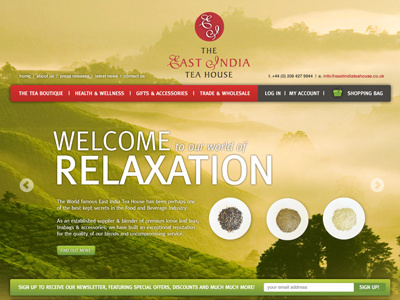 East India fields hills store tea website