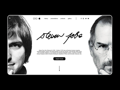 Steve Jobs • Website Concept • Biography concept design design landing page landing page ui landingdesign ui ux web websiteconcept