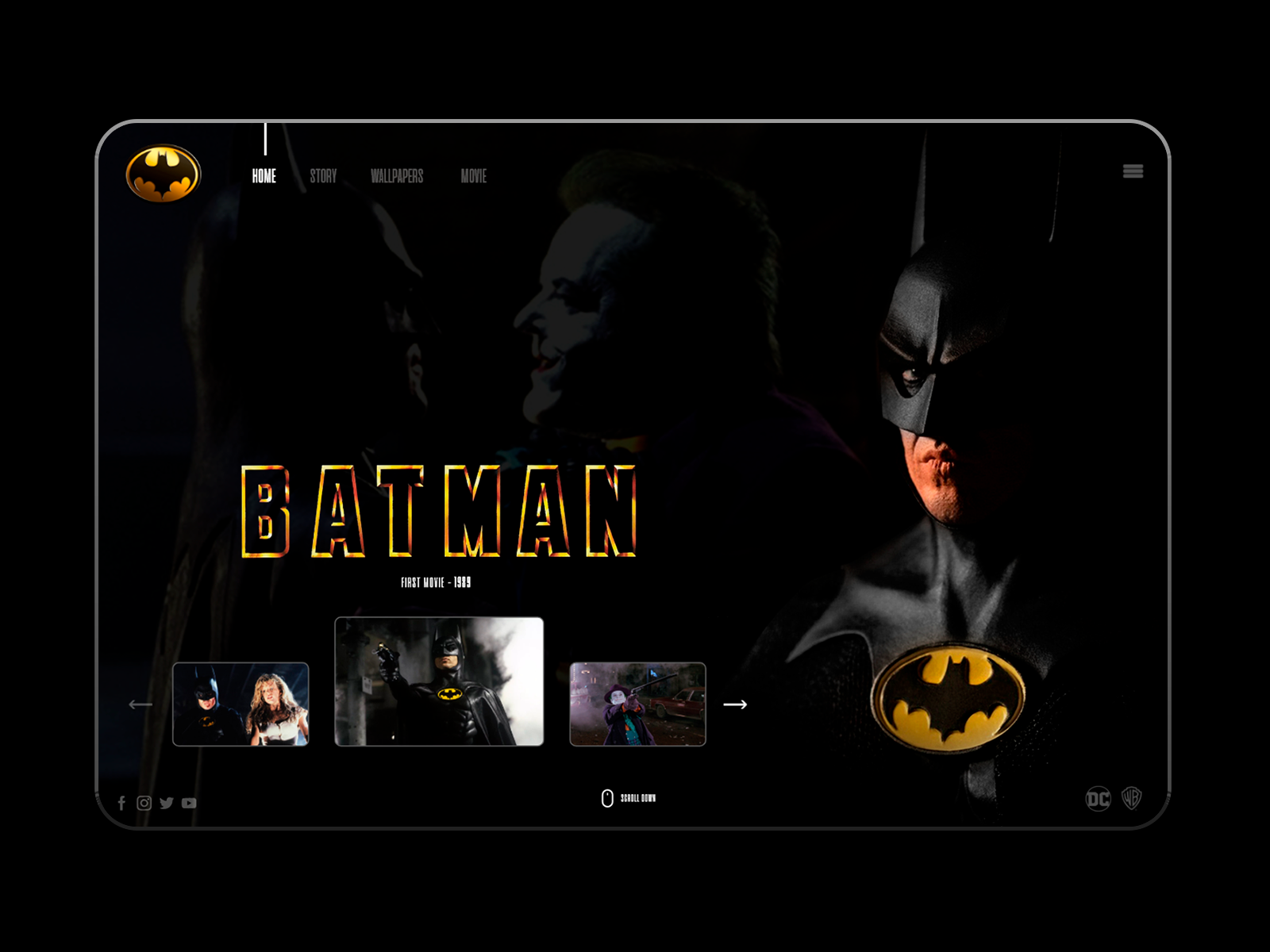 Batman 1989 • Website Concept • First Movie by Silvio Cuzziol on Dribbble