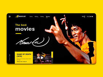 Website Concept Bruce Lee concept design design landing page landing page ui landingdesign ui ux web websiteconcept